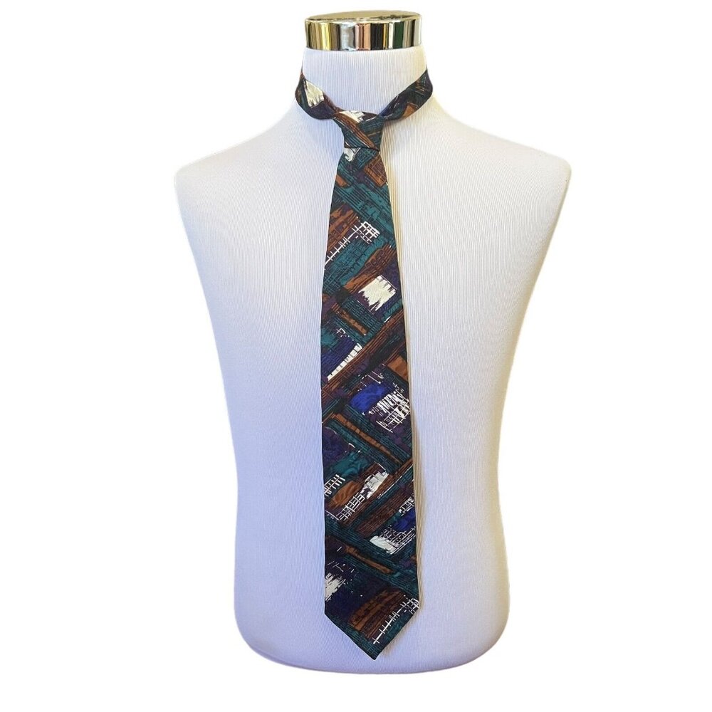 Mens Tie Silk Necktie Classic Montagu Multi Color 57 Long‎ 4 Wide